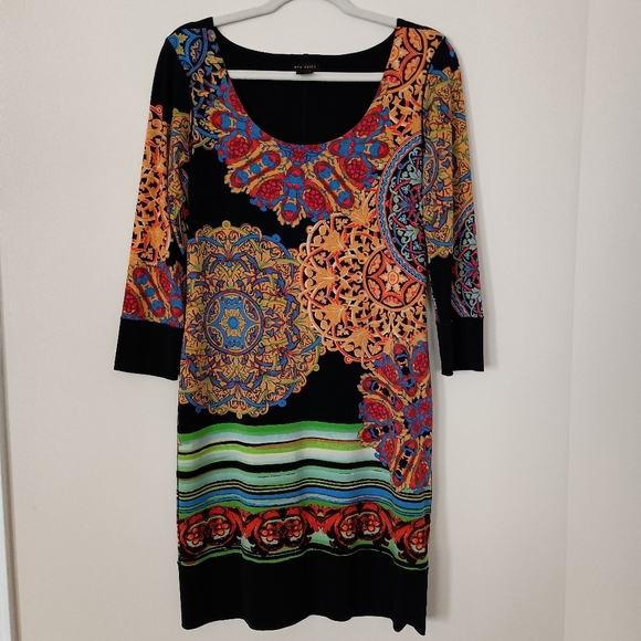 Eva Varro Dress Medium Artsy Boho Art To Wear Multicolored